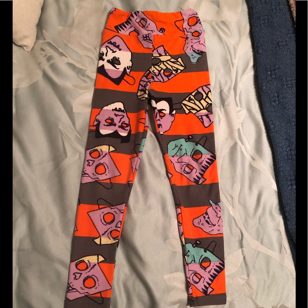Halloween LuLaRoe scary masks leggings kids sm/med